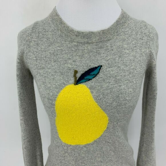 J. Crew Pear Knit Sweater Size XXS Wool Rabbit Hair Blend Gray Pullover Rib Trim - Picture 7 of 12
